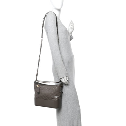 Chanel Aged Calfskin Quilted Medium Gabrielle Hobo Grey 2 of 10