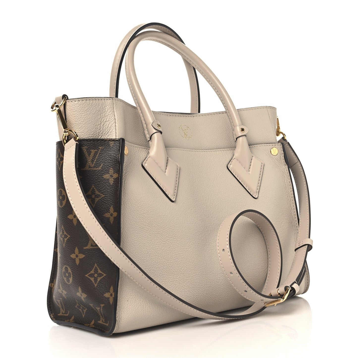 Calfskin Monogram On My Side MM Greige