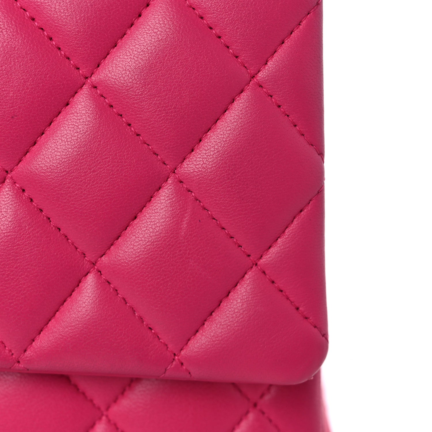 Chanel Lambskin Quilted Medium Double Flap Dark Pink 13 of 15