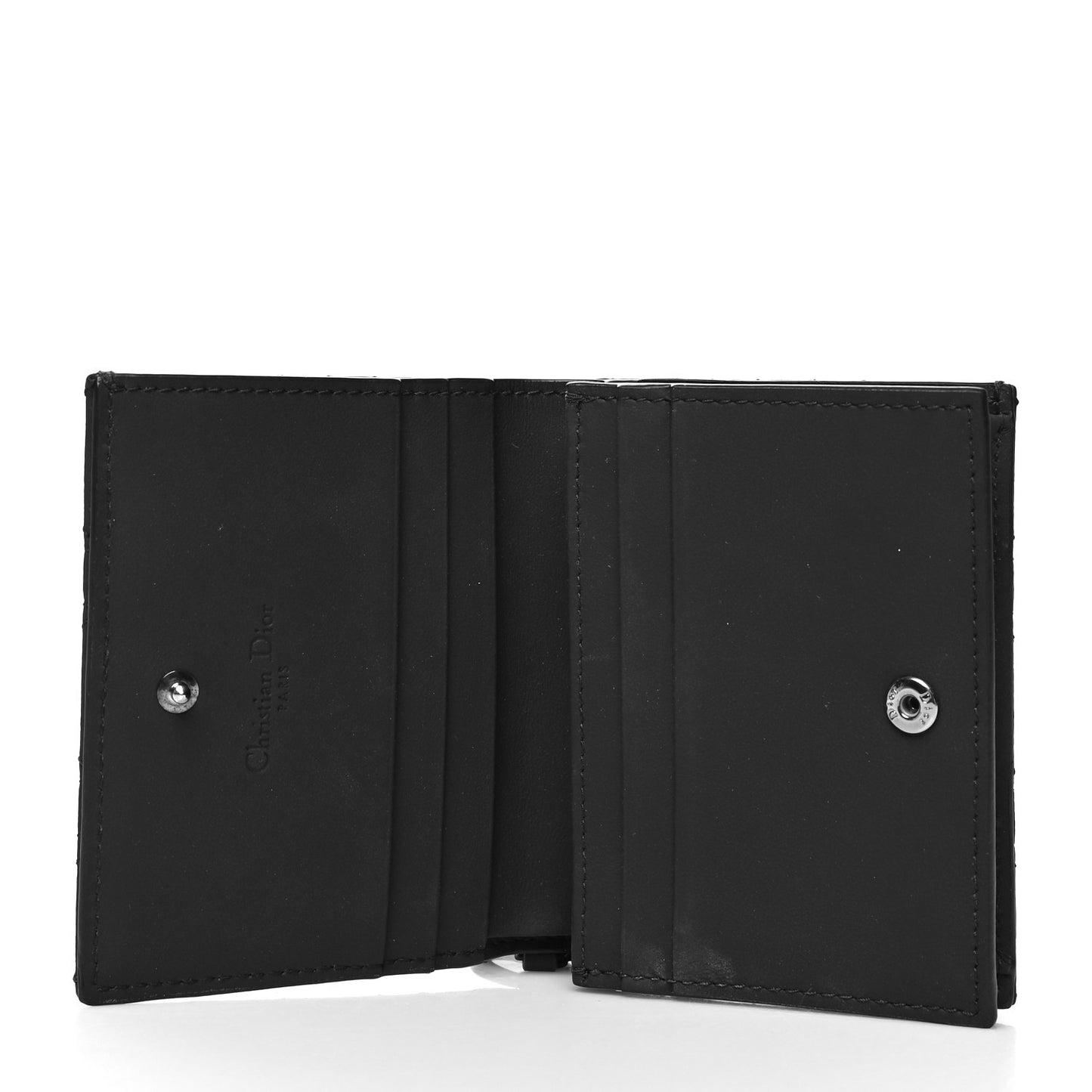 Ultra Matte Calfskin Cannage Mini Lady Dior Wallet Black