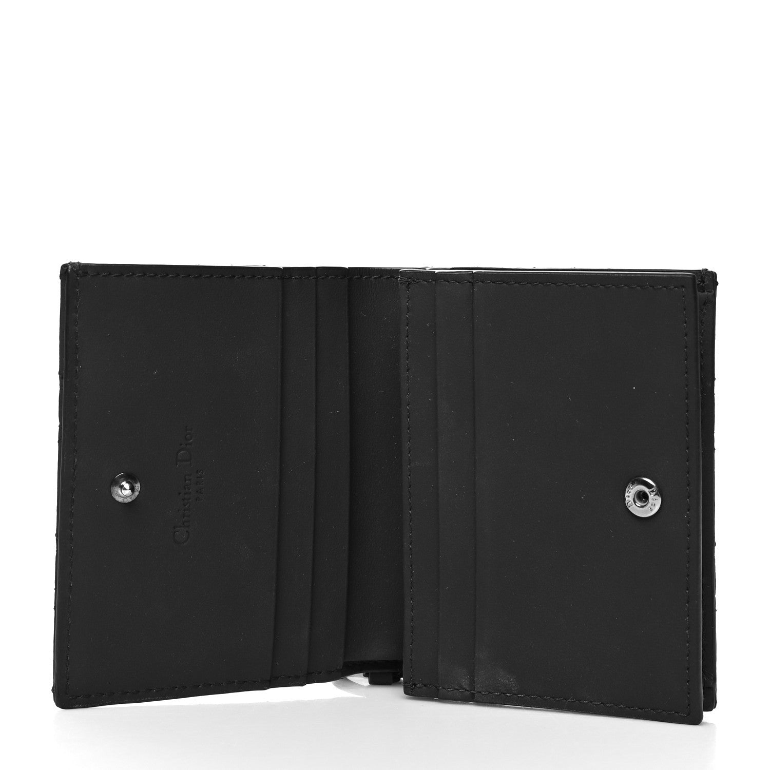 Christian Dior Ultra Matte Calfskin Cannage Mini Lady Dior Wallet Black 5 of 10