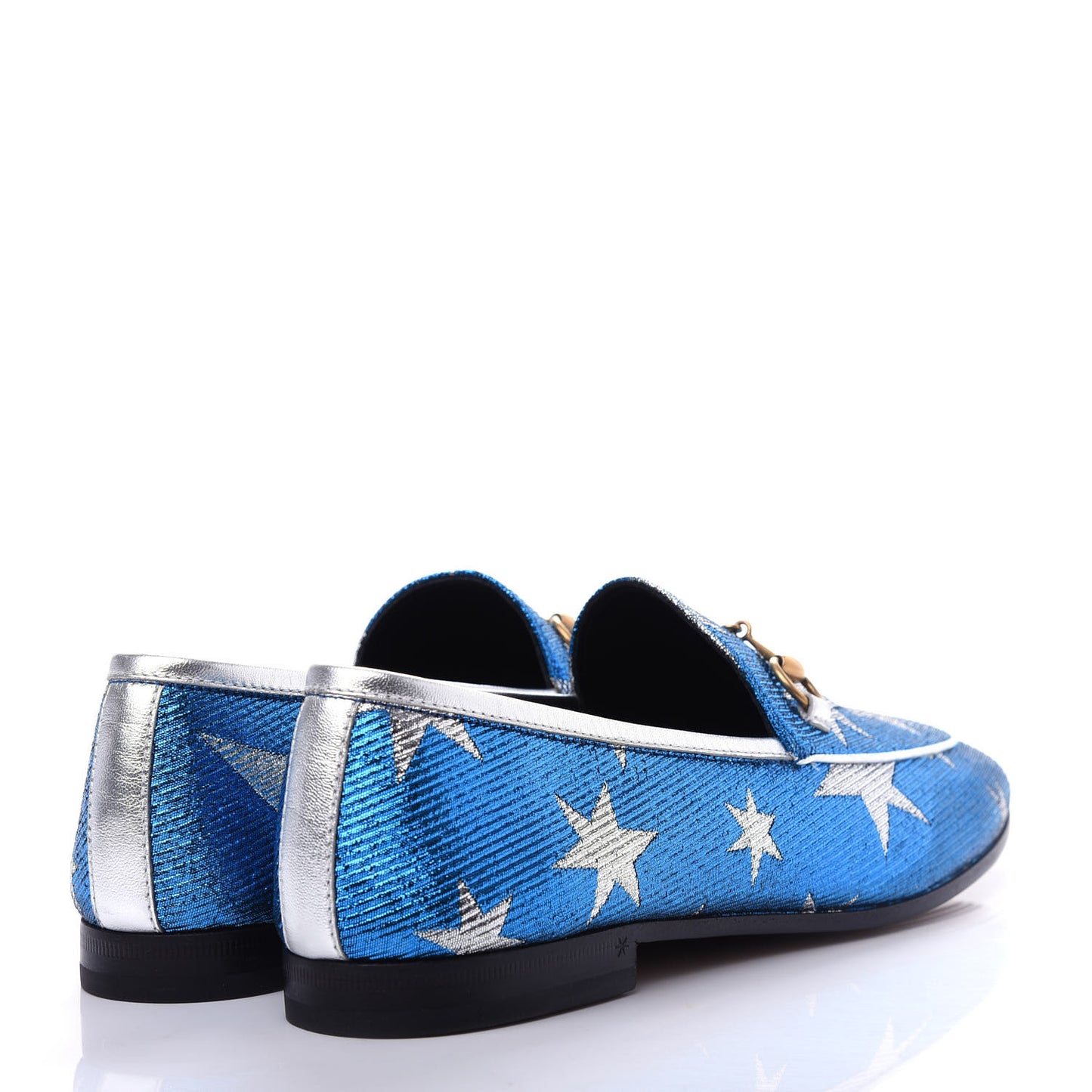 Lurex Calfskin Starry Sky Womens Jordaan Loafers 39.5 Bluette Silver
