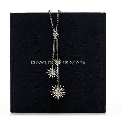 David Yurman Sterling Silver Diamond Starburst Y Necklace 5 of 5