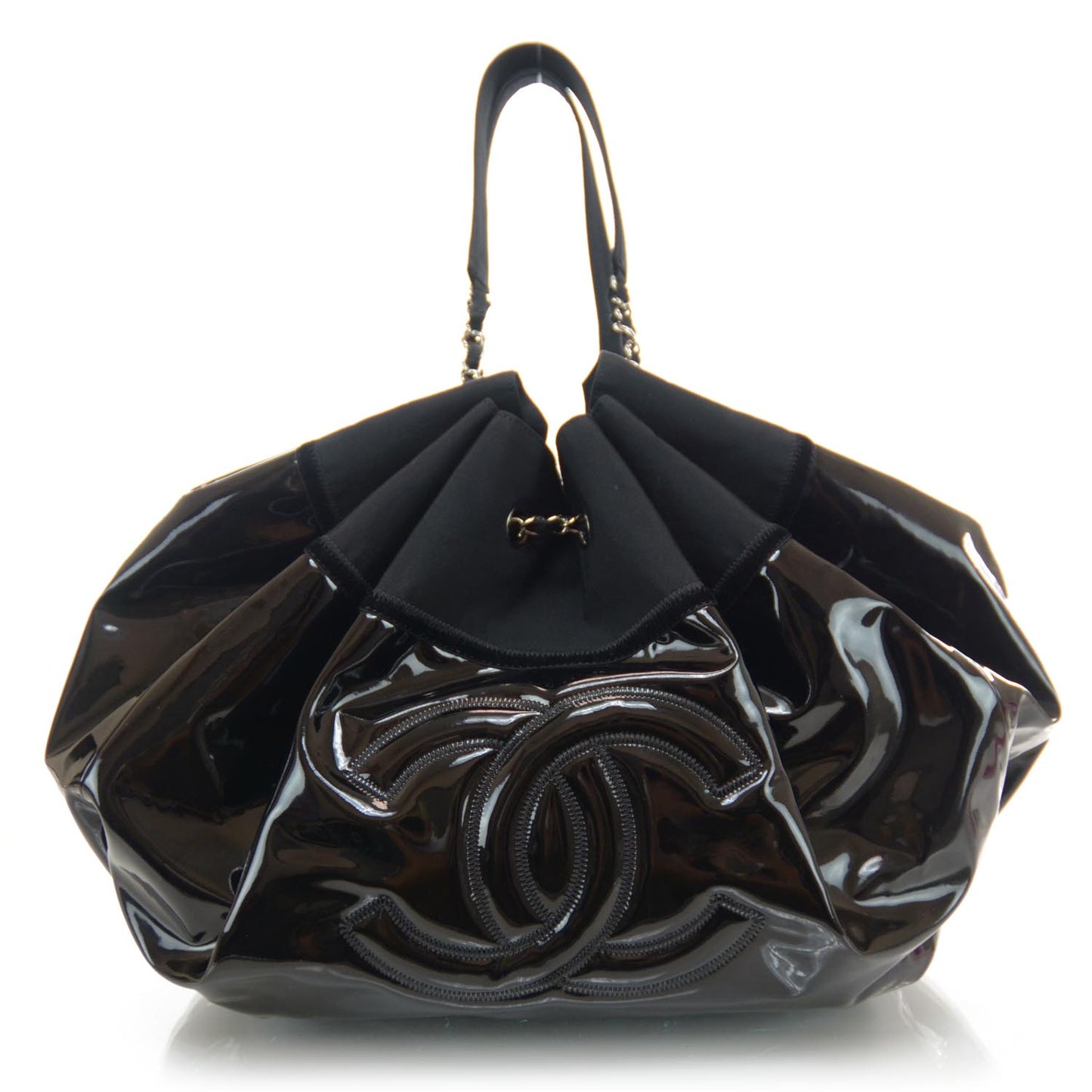 Vinyl Stretch Spirit Large Cabas Tote Black