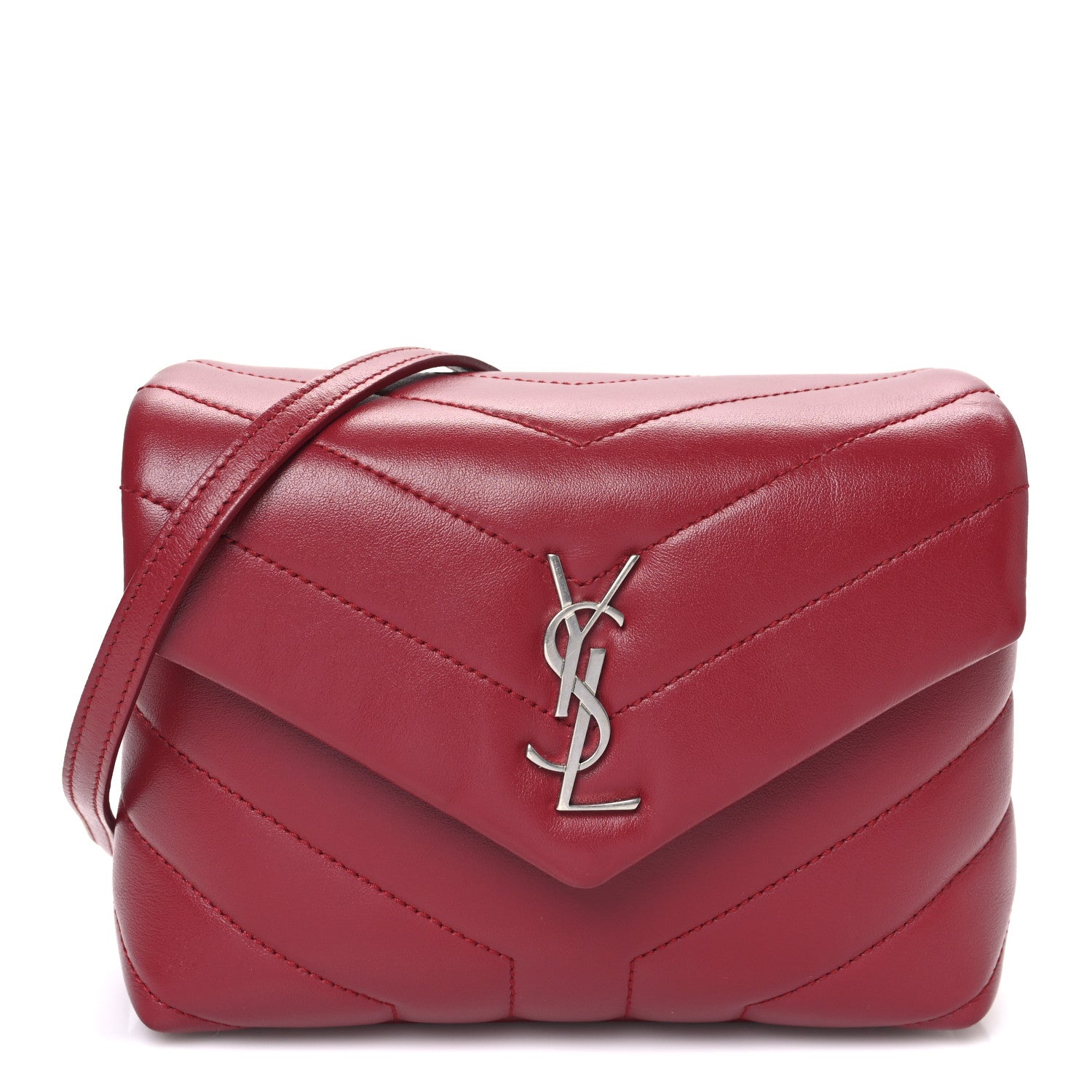 Saint Laurent Calfskin Y Quilted Monogram Toy Loulou Crossbody Bag New Lipstick 1 of 10