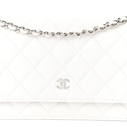 Chanel Caviar Quilted Wallet On Chain WOC White 9 of 11