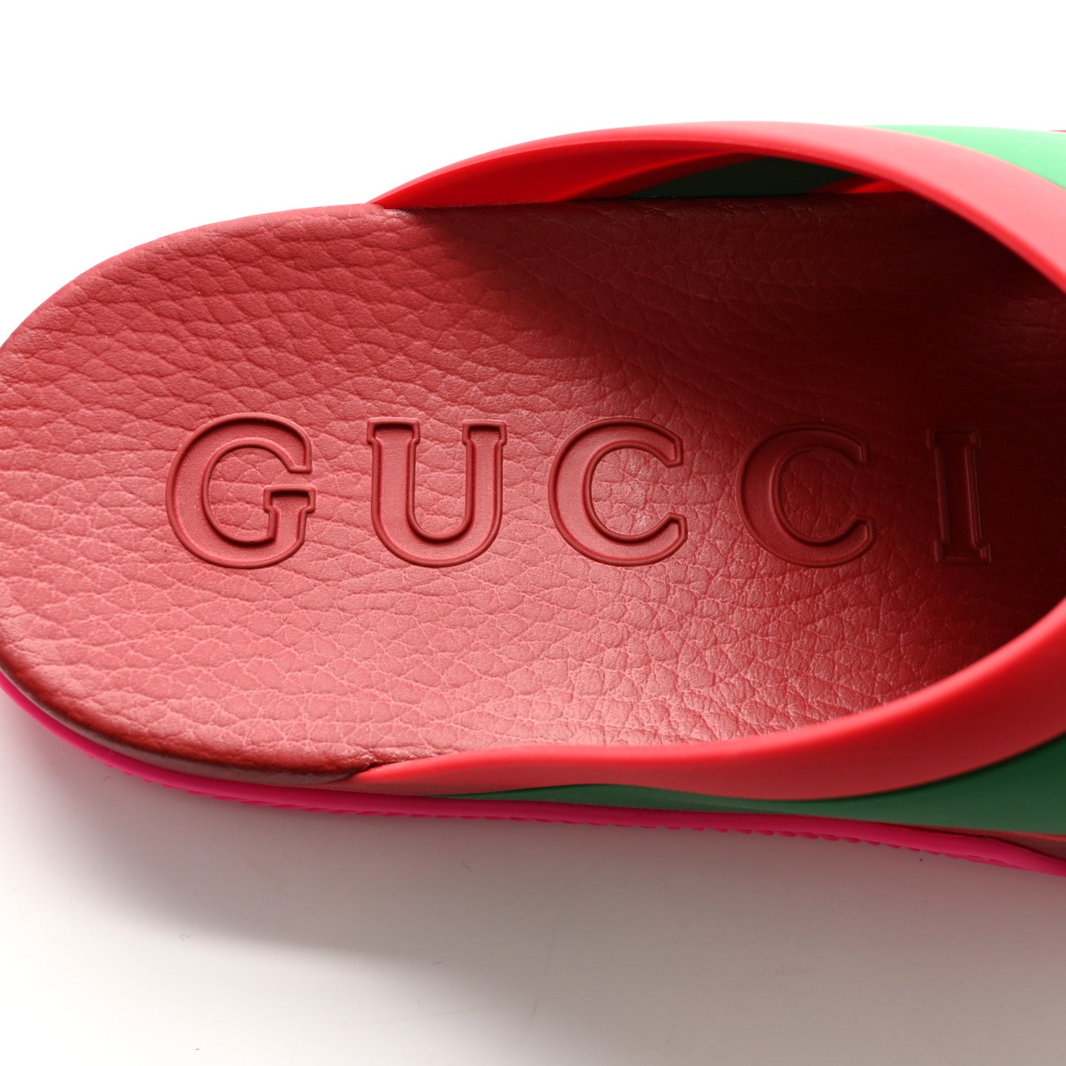 Gucci Rubber Web Womens Criss Cross Slide Sandals 41 Coral New Shamarock 7 of 13
