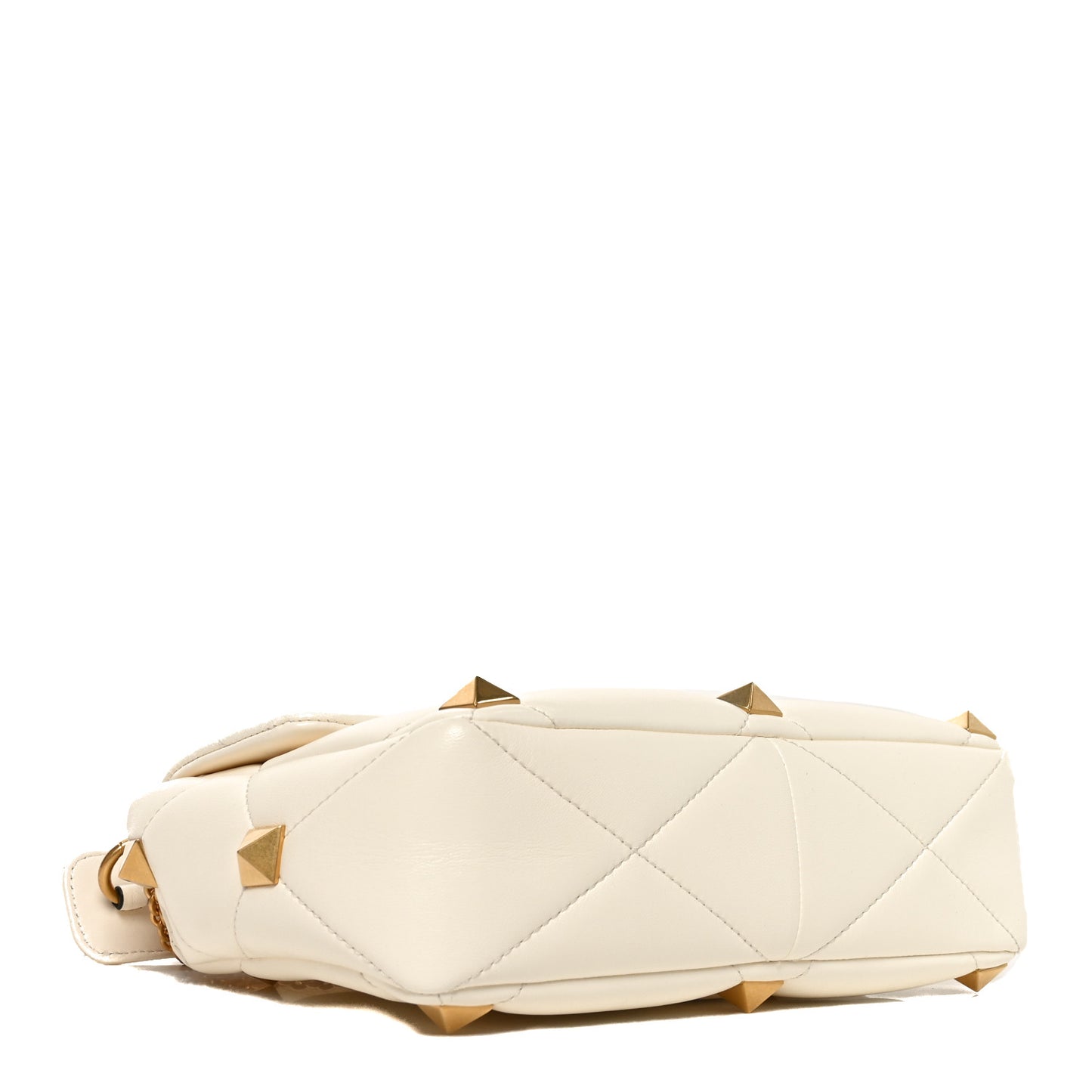 Nappa Large Roman Stud Shoulder Bag Ivory