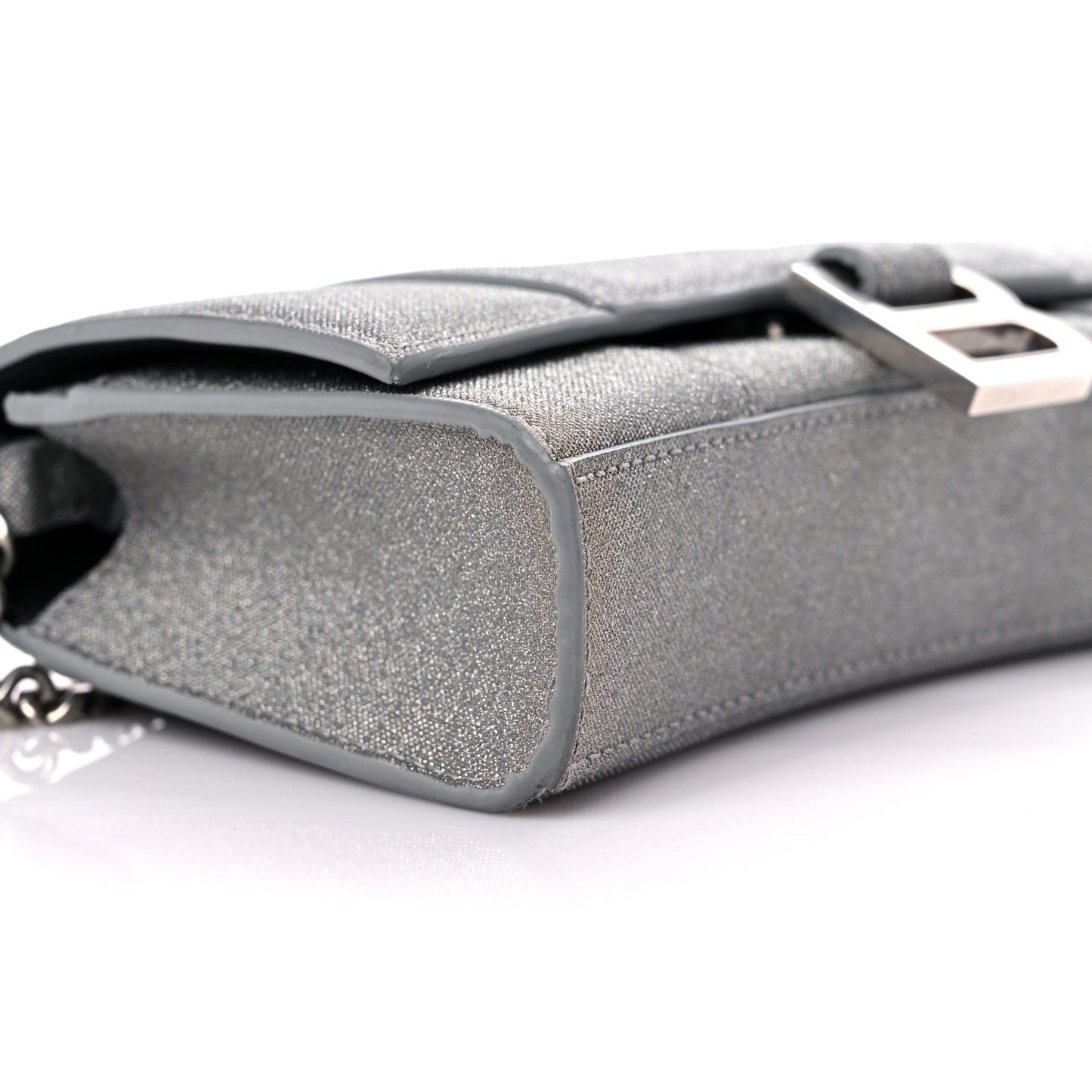 Glitter Fabric Hourglass Chain Bag Grey