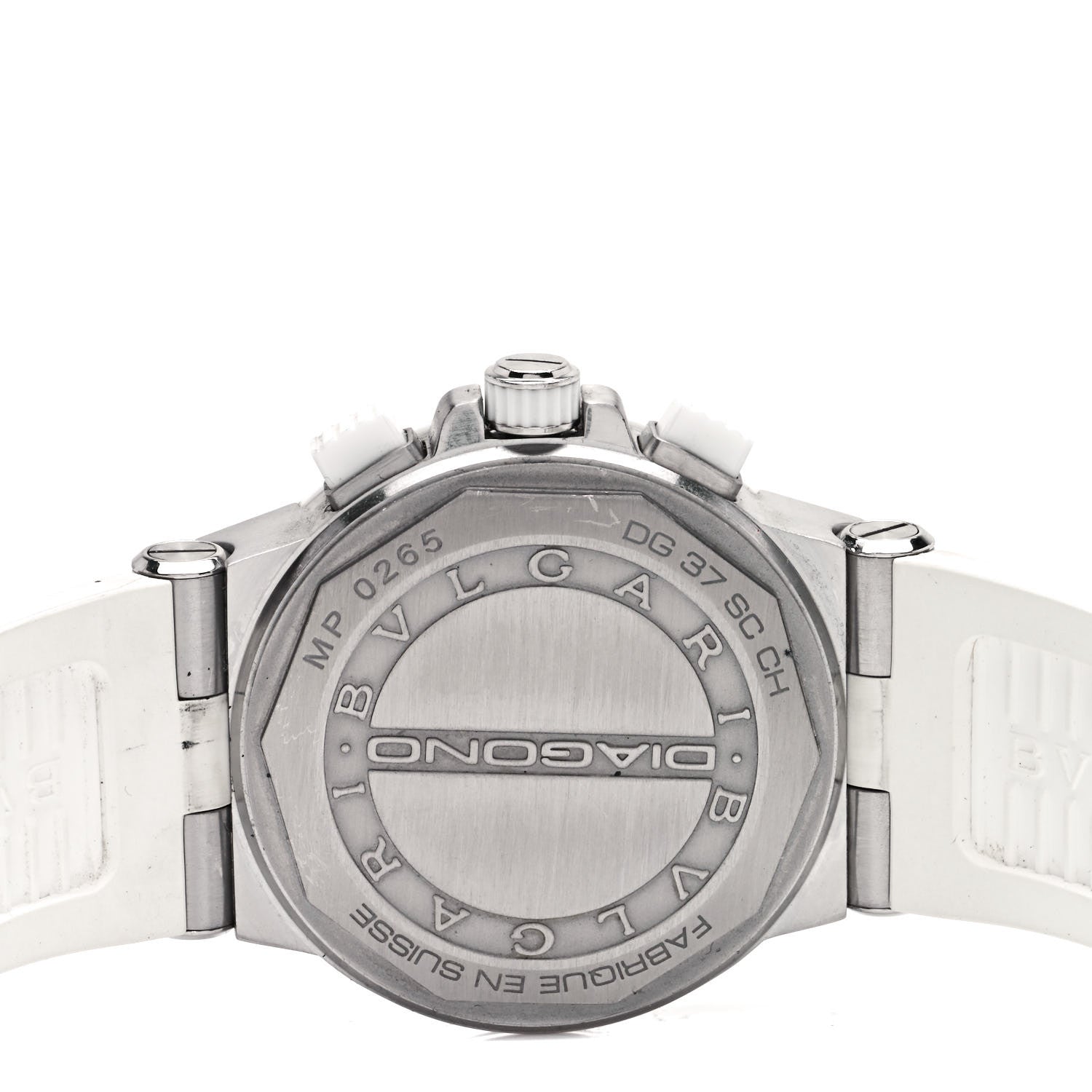 Bulgari Stainless Steel Ceramic Rubber Diamond Mother of Pearl 37mm Diagono Chronograph Automatic Watch 4 of 5