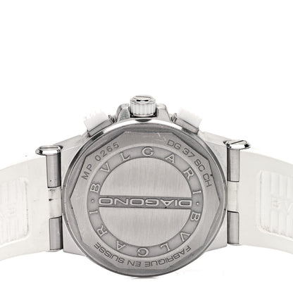 Bulgari Stainless Steel Ceramic Rubber Diamond Mother of Pearl 37mm Diagono Chronograph Automatic Watch 4 of 5