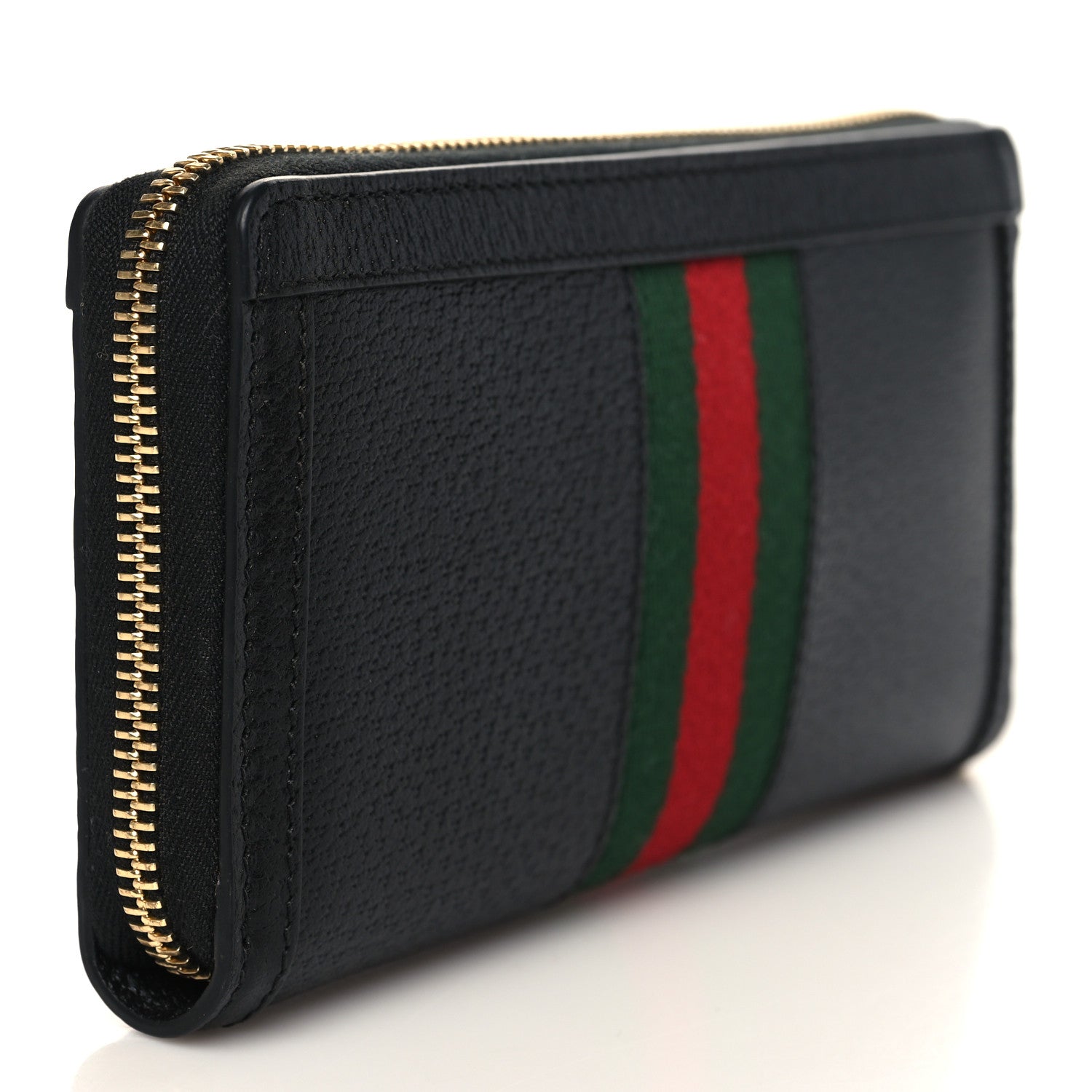 Gucci Calfskin Web Ophidia Zip Around Wallet Black 3 of 6