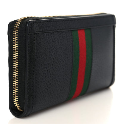 Gucci Calfskin Web Ophidia Zip Around Wallet Black 3 of 6