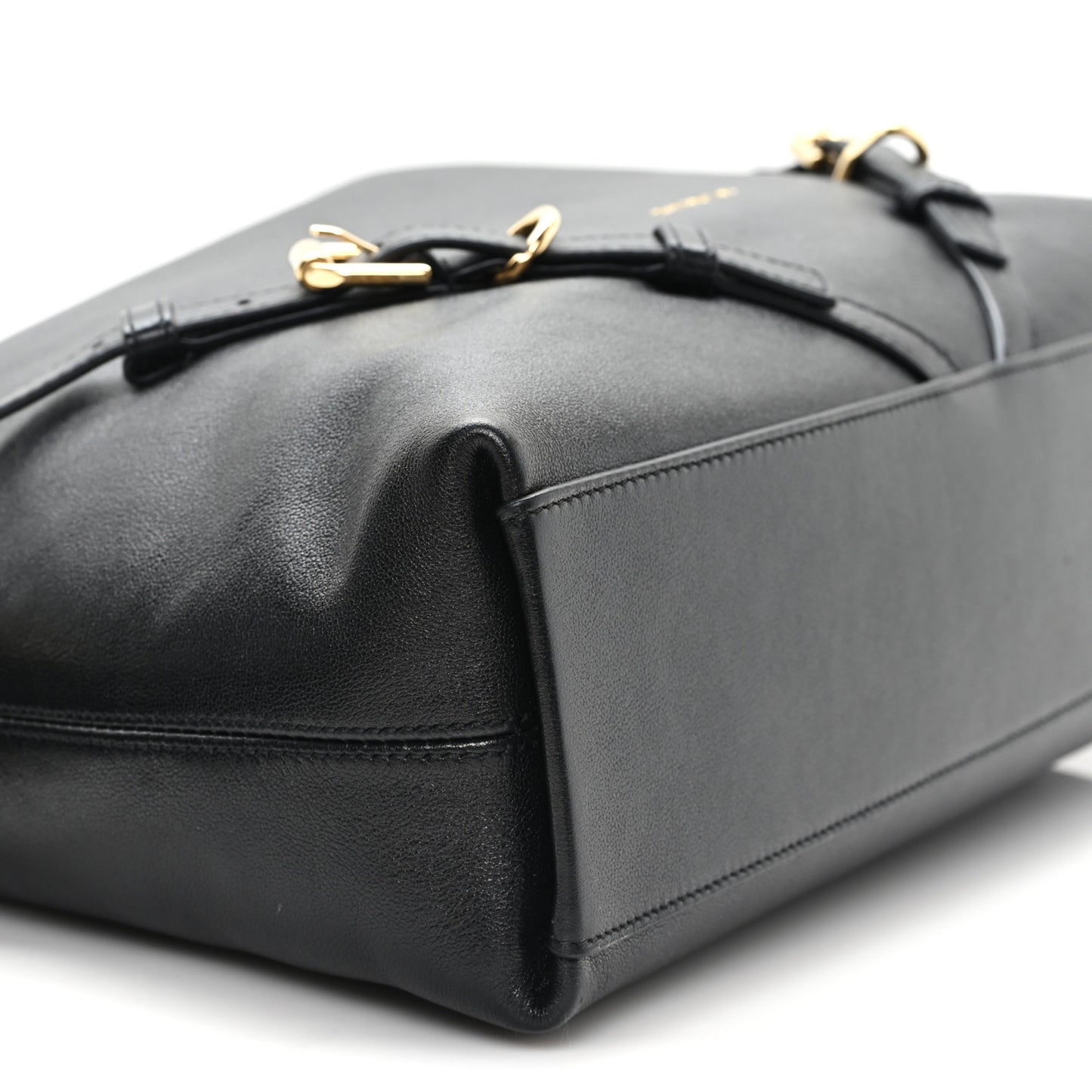 Shiny Calfskin Medium Voyou Bag Black