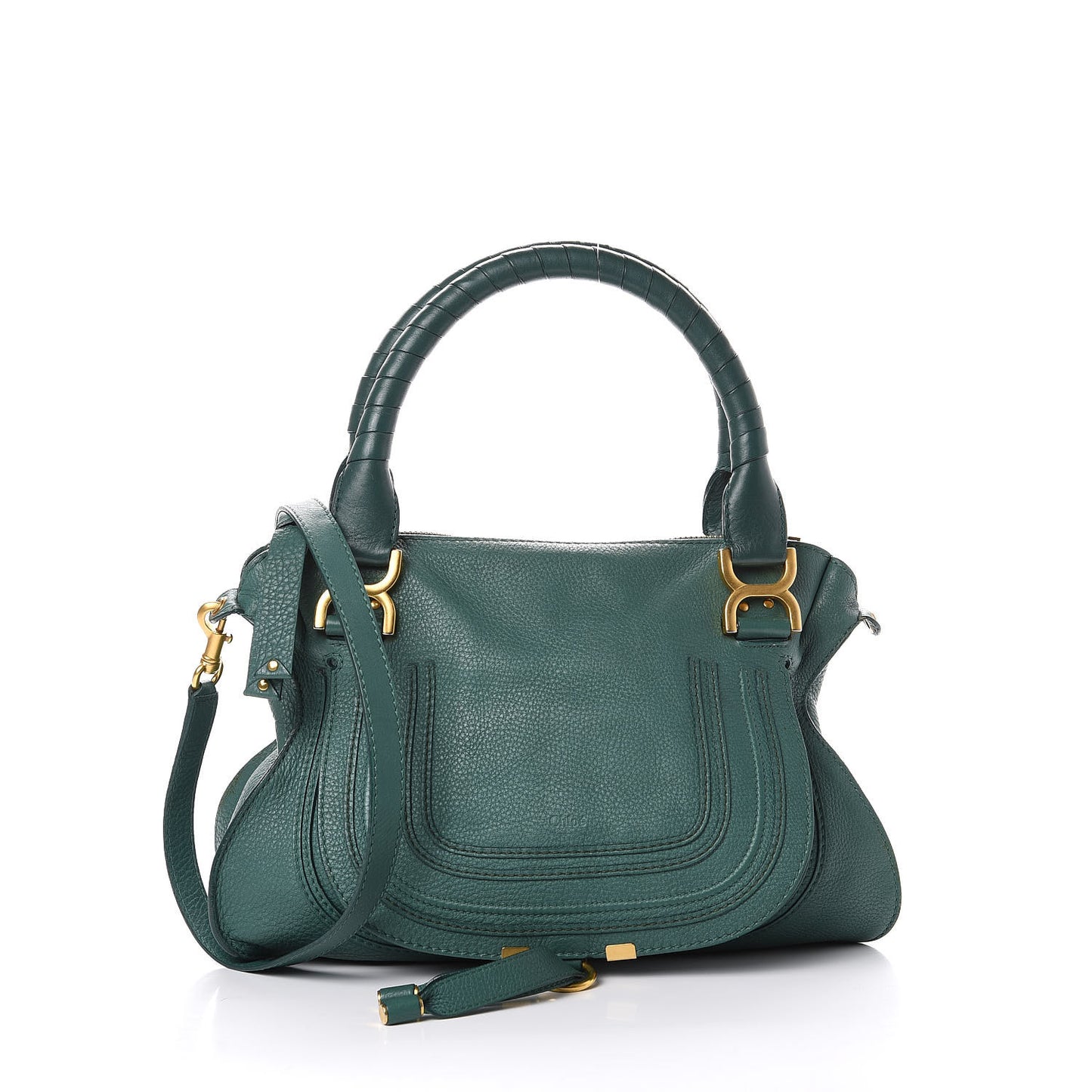 Calfskin Medium Marcie Satchel Emerald