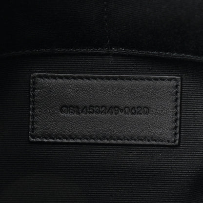 Saint Laurent Calfskin Crocodile Embossed Tablet Pouch Black 7 of 9