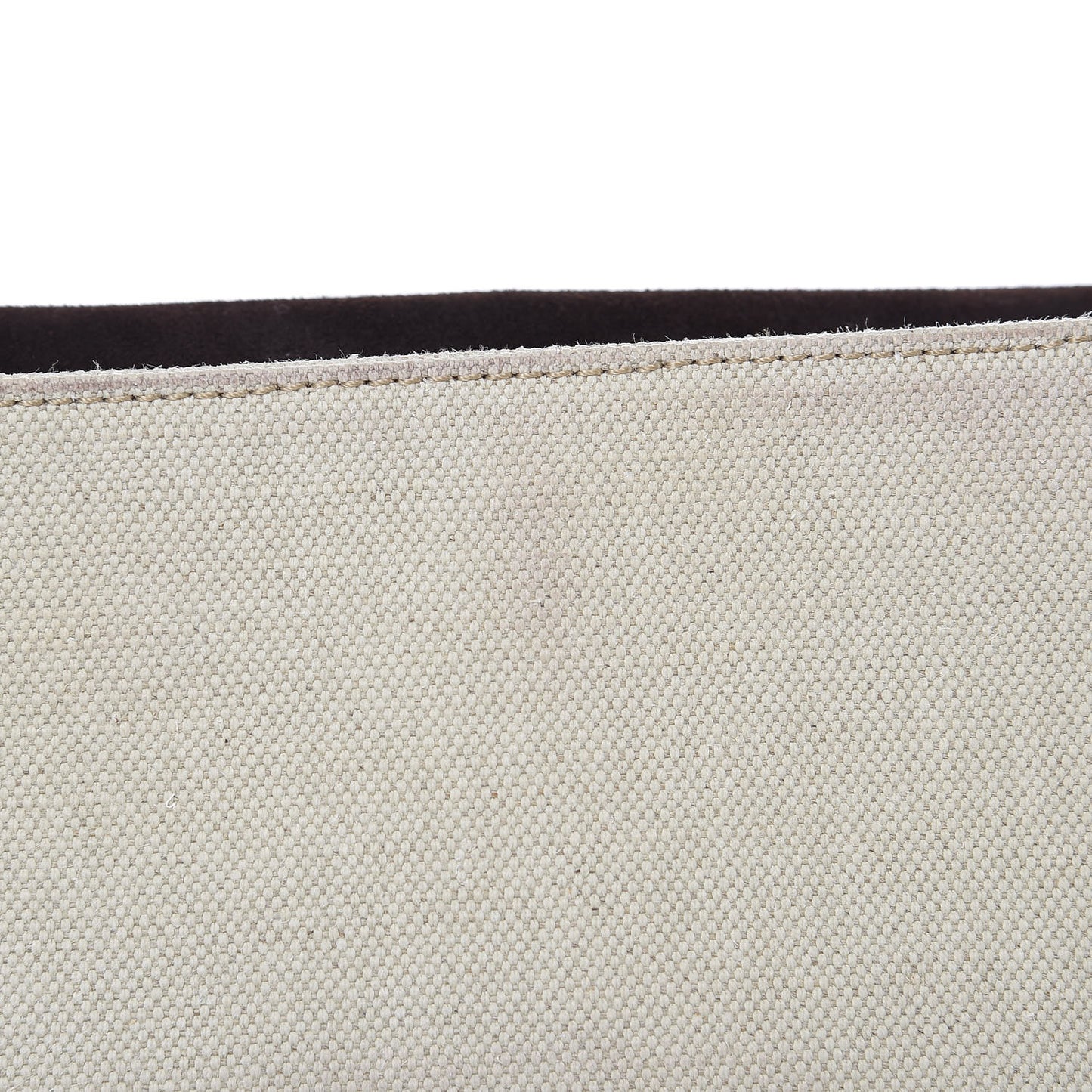 Calfskin Canvas Saddle Bag Beige