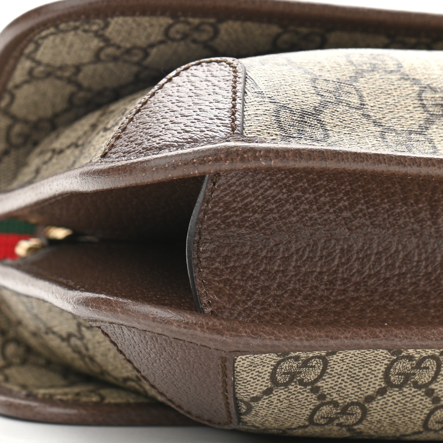 Gucci GG Supreme Monogram Web Small Neo Vintage Double Flap Messenger Bag Beige New Acero 9 of 10