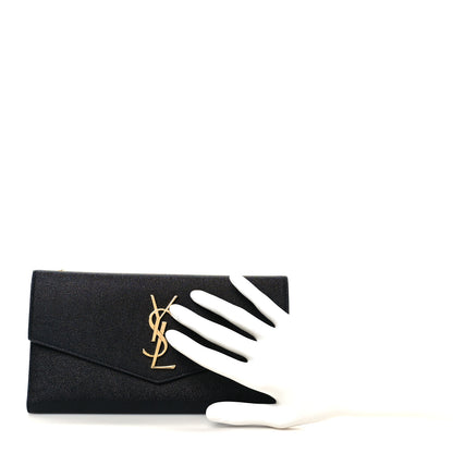 Saint Laurent Grain De Poudre Monogram Uptown Wallet Black 4 of 22