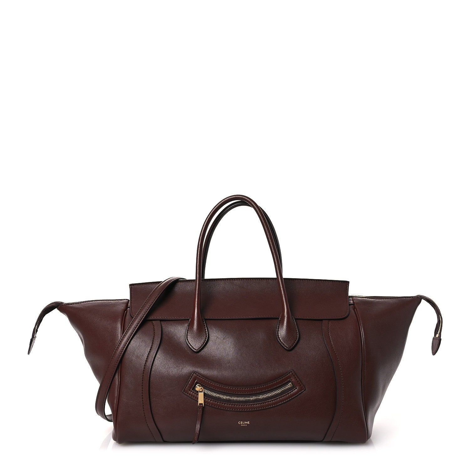Celine Supple Shiny Lambskin Medium Smiling New Luggage Brick 1 of 10