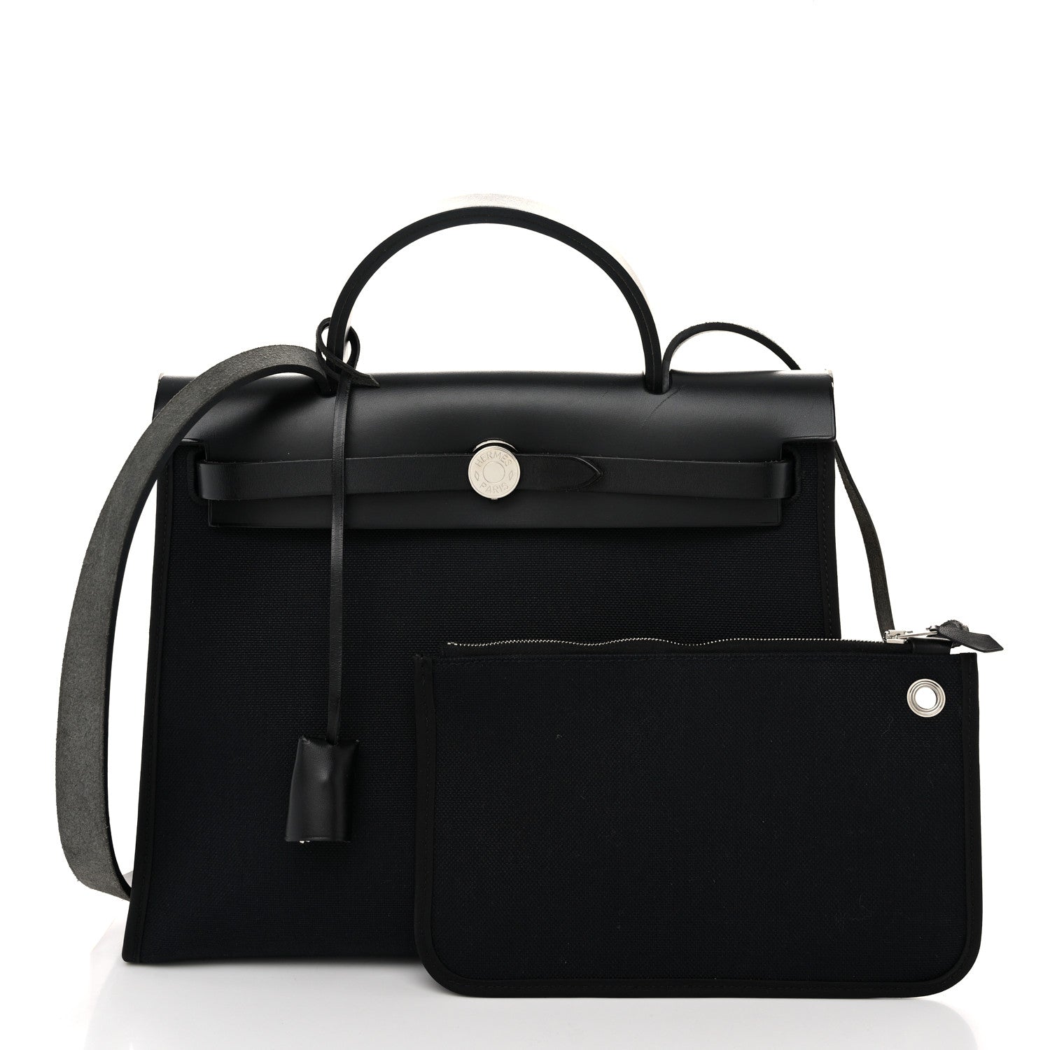 Hermes Military Toile Vache Hunter Herbag Zip PM 31 Black 3 of 11