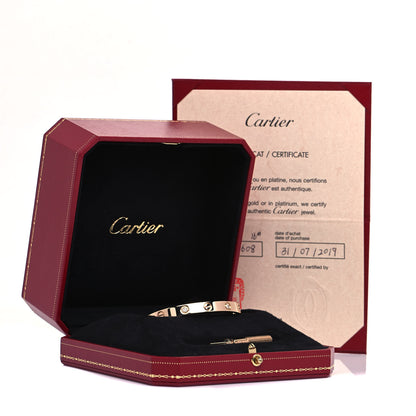 Cartier 18K Pink Gold 4 Diamond LOVE Bracelet 16 6 of 6