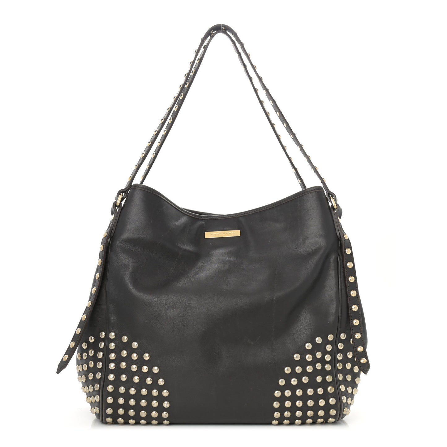 Lambskin Bridle Studs Large Canterbury Tote Dark Brown