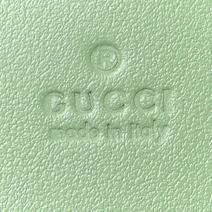 Gucci Calfskin Matelasse Chevron GG Marmont Card Case Wallet Salamander Green 6 of 7