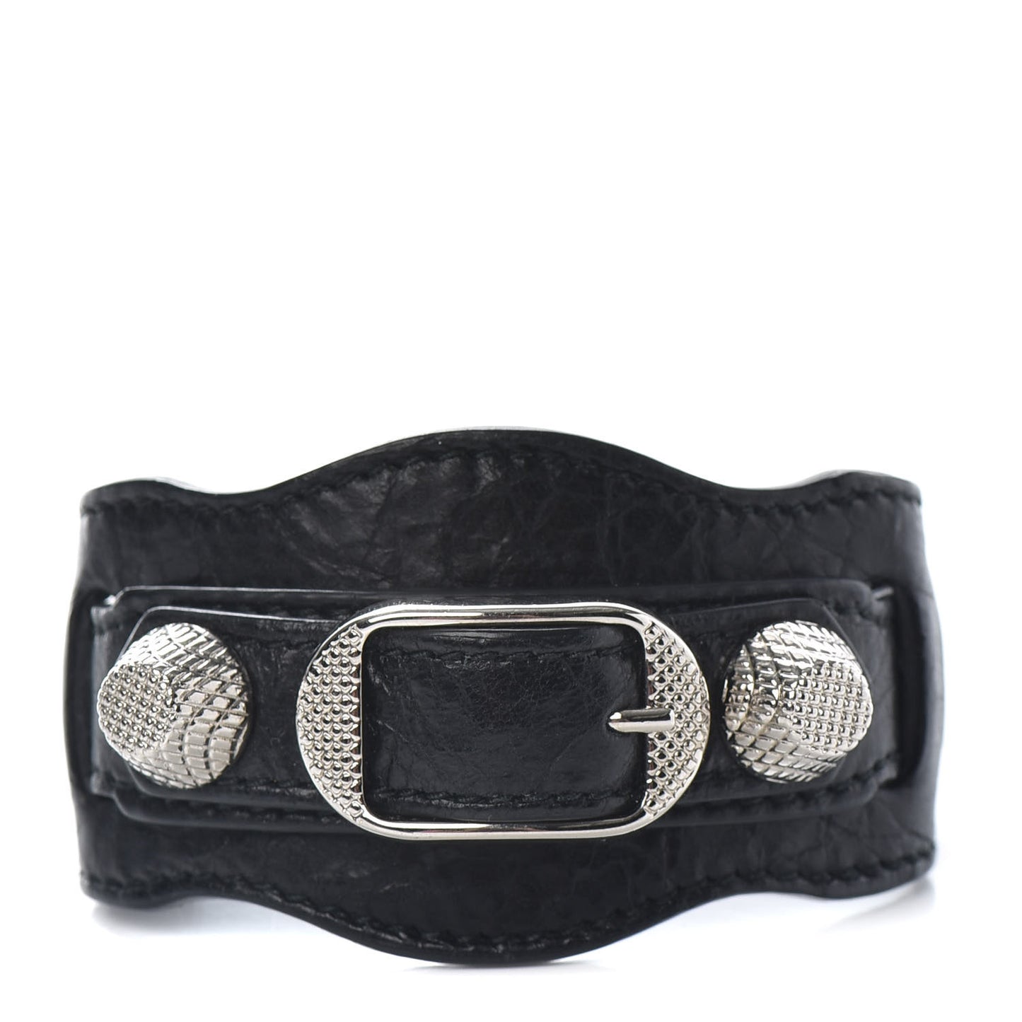 Agneau Arena Giant 12 Silver Bracelet M Black