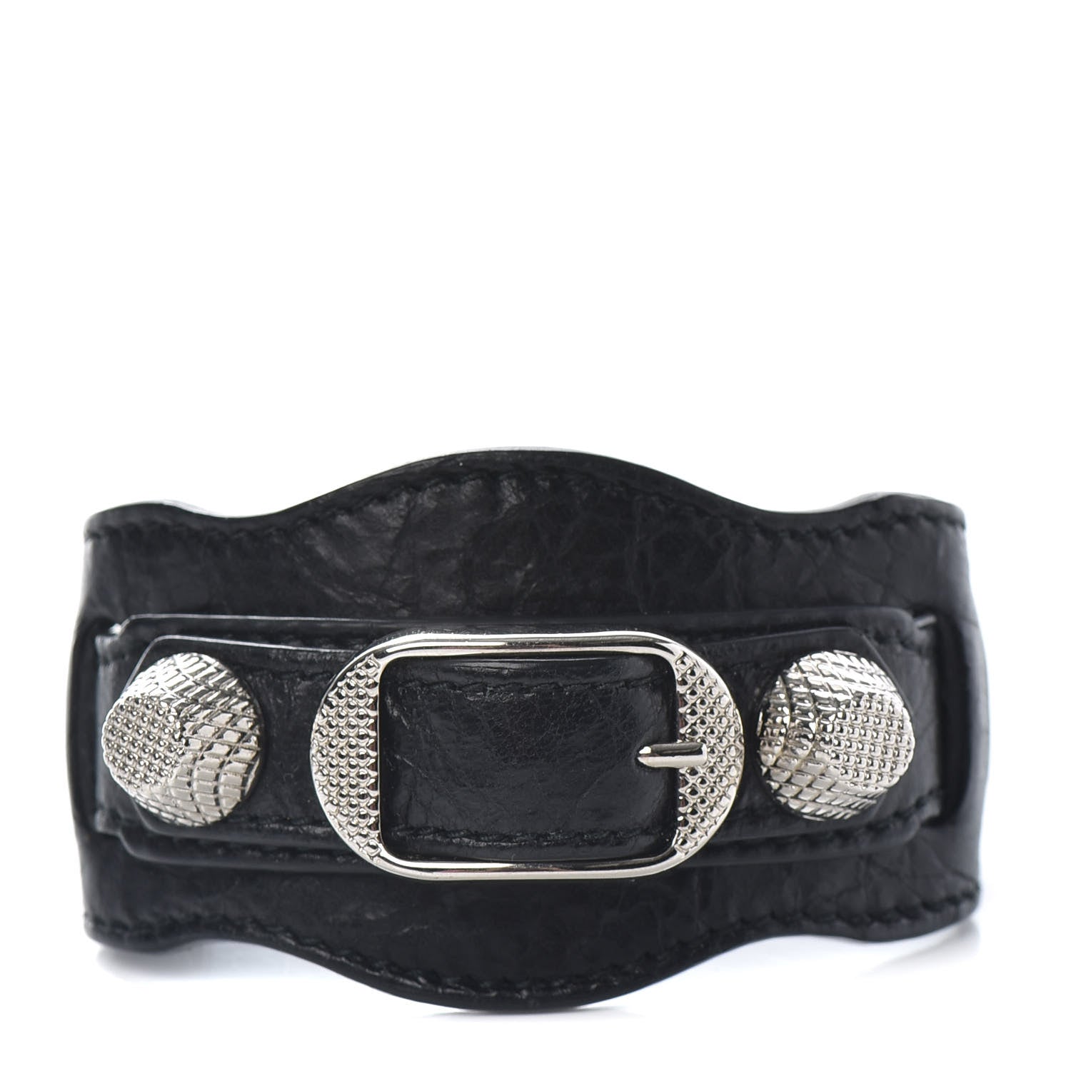 Balenciaga Agneau Arena Giant 12 Silver Bracelet M Black 1 of 6