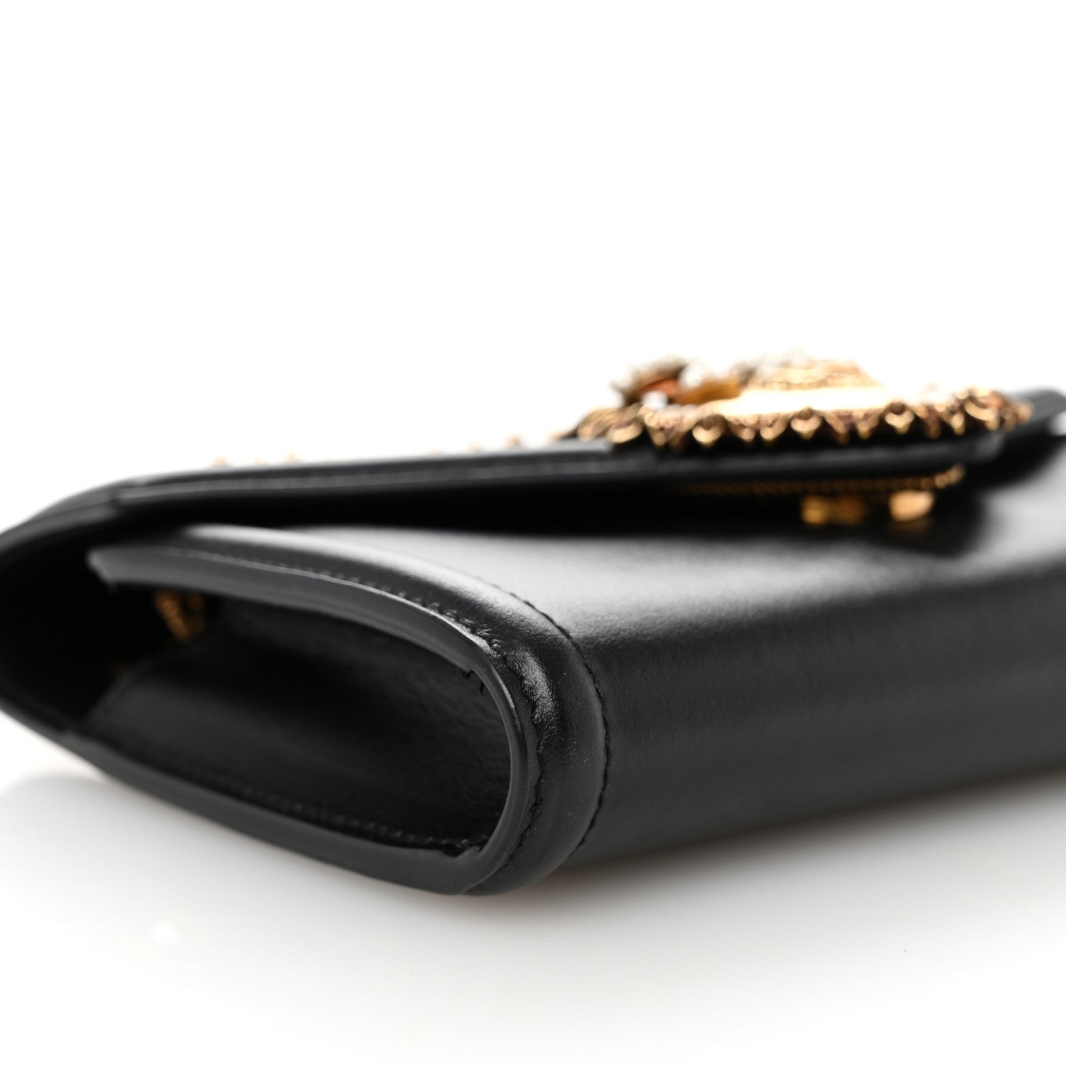 Dolce & Gabbana Smooth Calfskin Mini Devotion Crossbody Bag Black 8 of 9