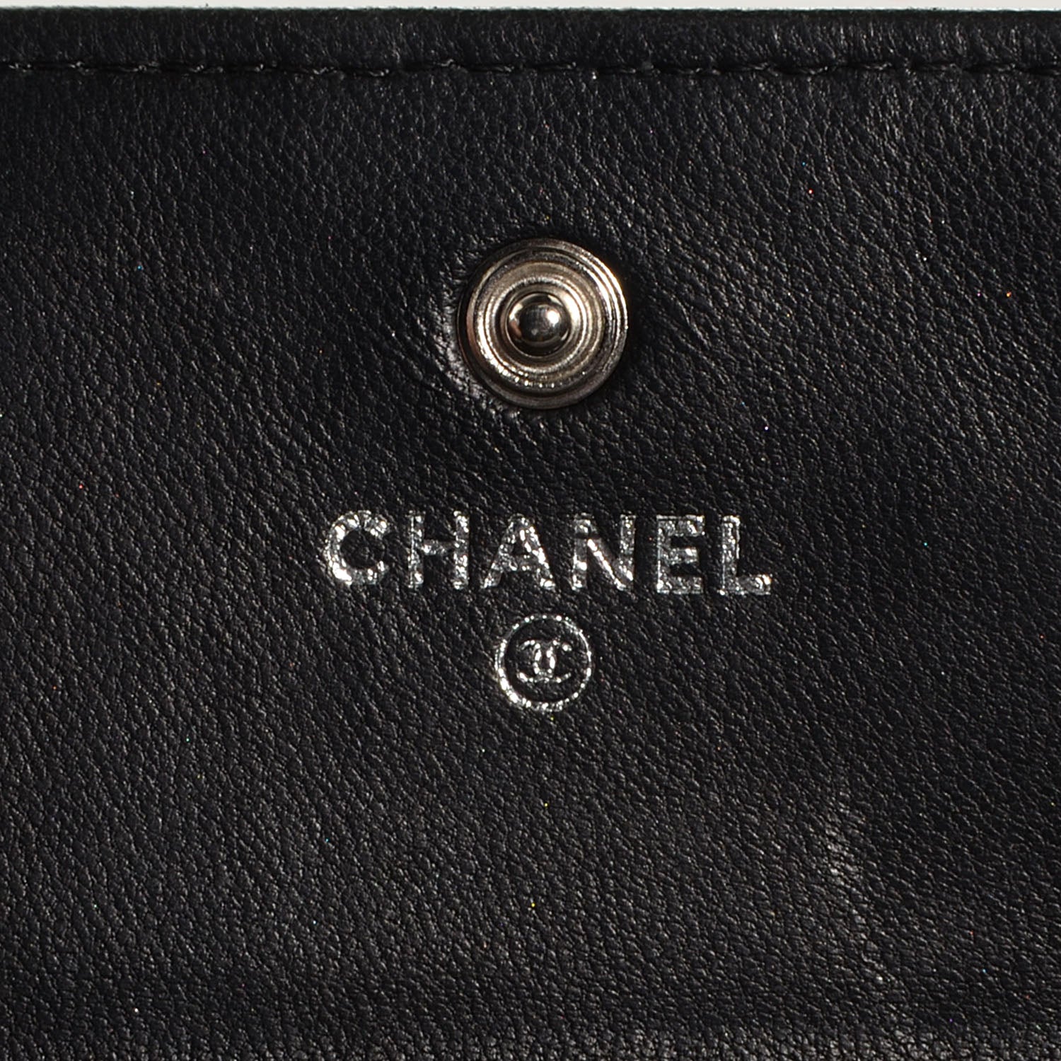 Chanel Lambskin Embossed Camellia Large Gusset Flap Wallet Black 7 of 9