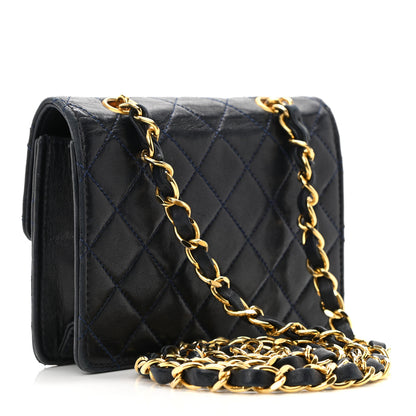 Chanel Lambskin Quilted Mini Square Flap Bag Navy 2 of 12
