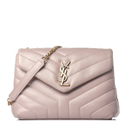 Saint Laurent Calfskin Y Quilted Monogram Small Loulou Chain Satchel Dark Beige 1 of 17