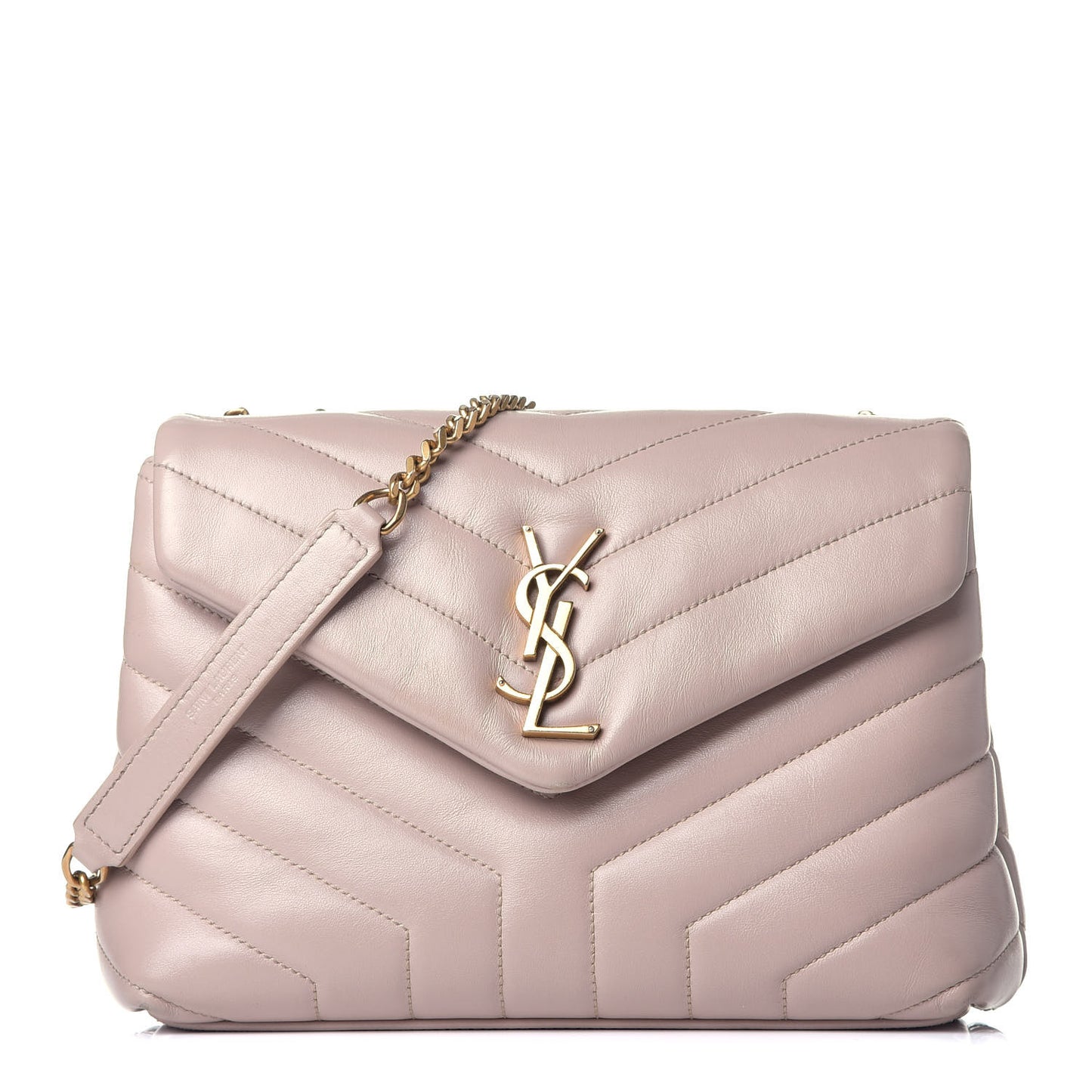 Calfskin Y Quilted Monogram Small Loulou Chain Satchel Dark Beige