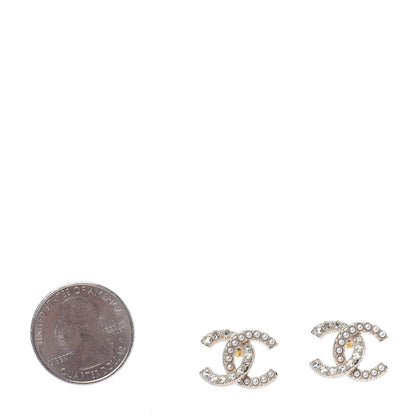 Chanel Crystal Pearl CC Earrings Gold 2 of 4