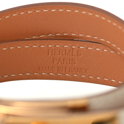 Hermes Epsom Kelly Double Tour Bracelet T3 Nata 3 of 3