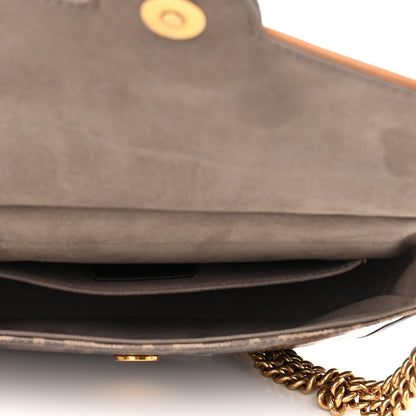 Fendi Vitello Grace Glazed Fabric FF 1974 Double F Shoulder Bag Caramello Mogano Panna 6 of 11