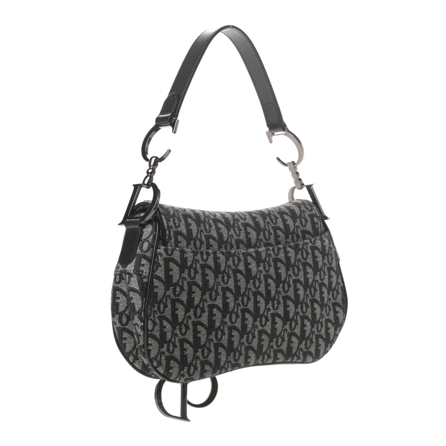 Monogram Double Saddle Bag Black