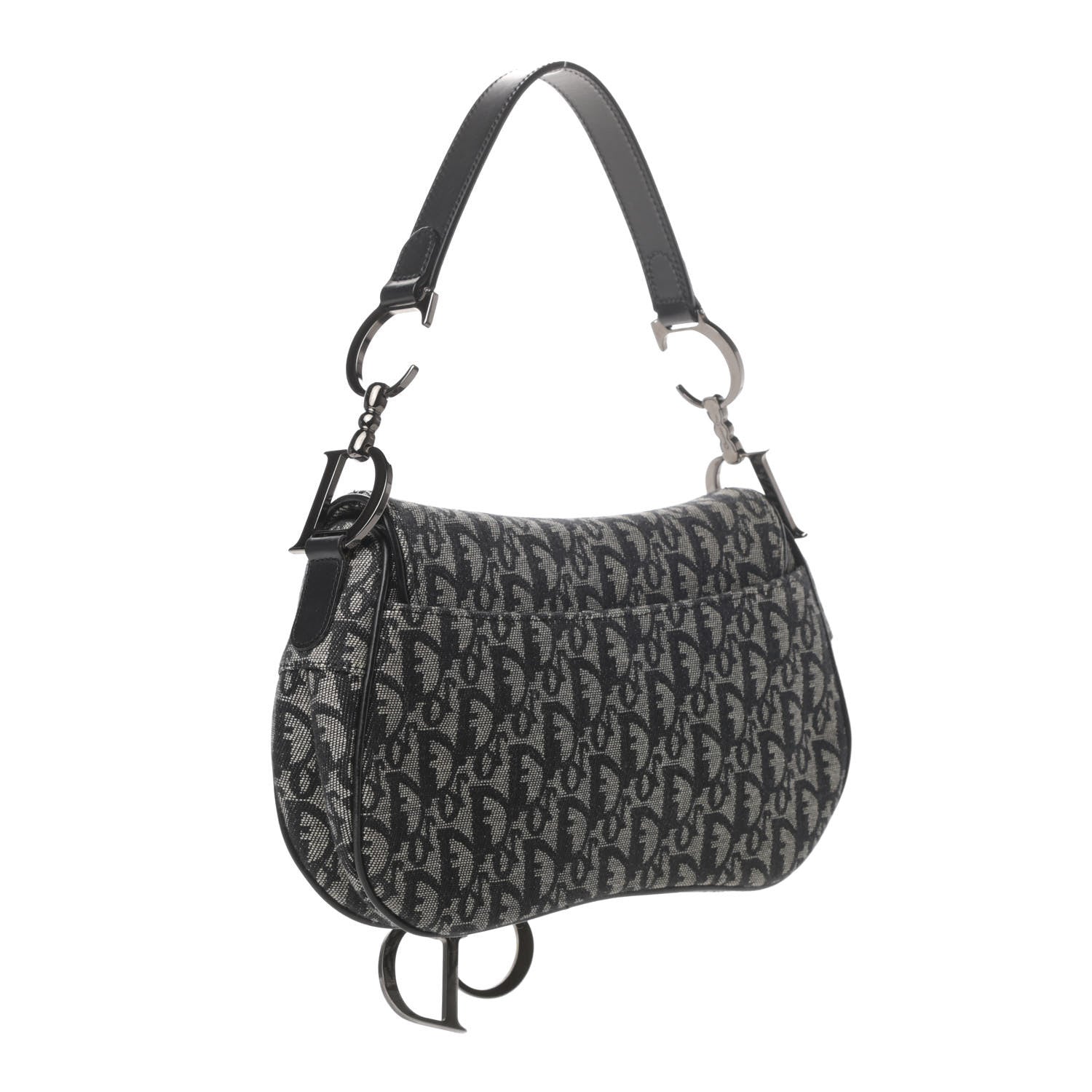 Christian Dior Monogram Double Saddle Bag Black 2 of 4