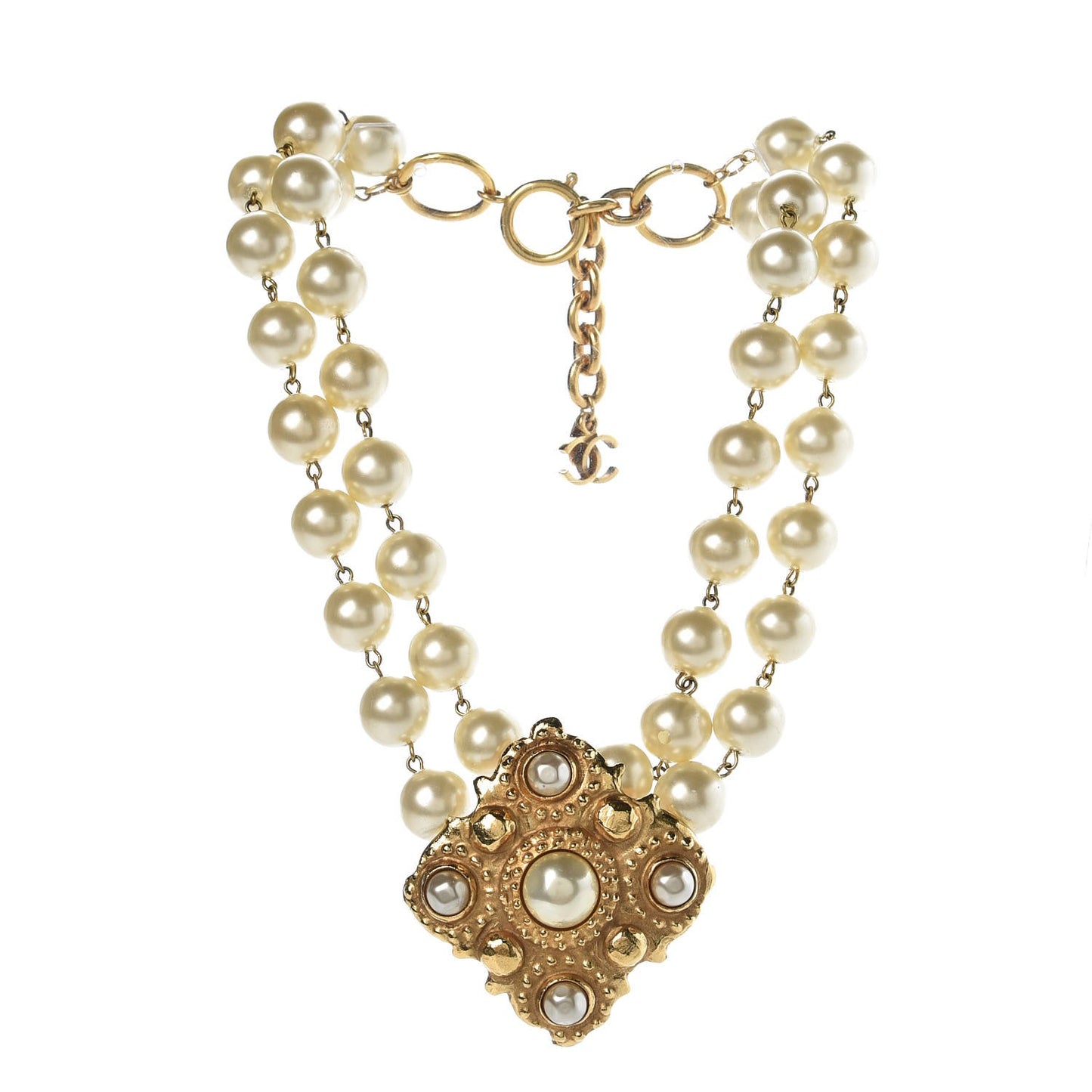 Pearl Layered Short Necklace Gold