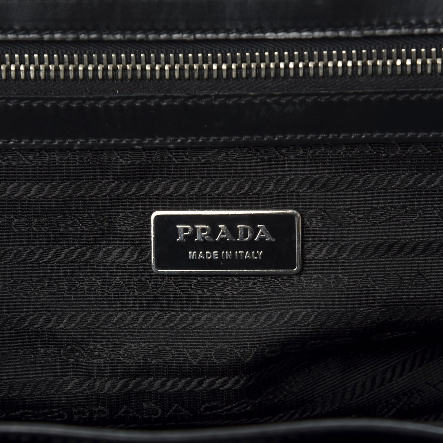 Tessuto Nylon Calfskin Frame Satchel Black