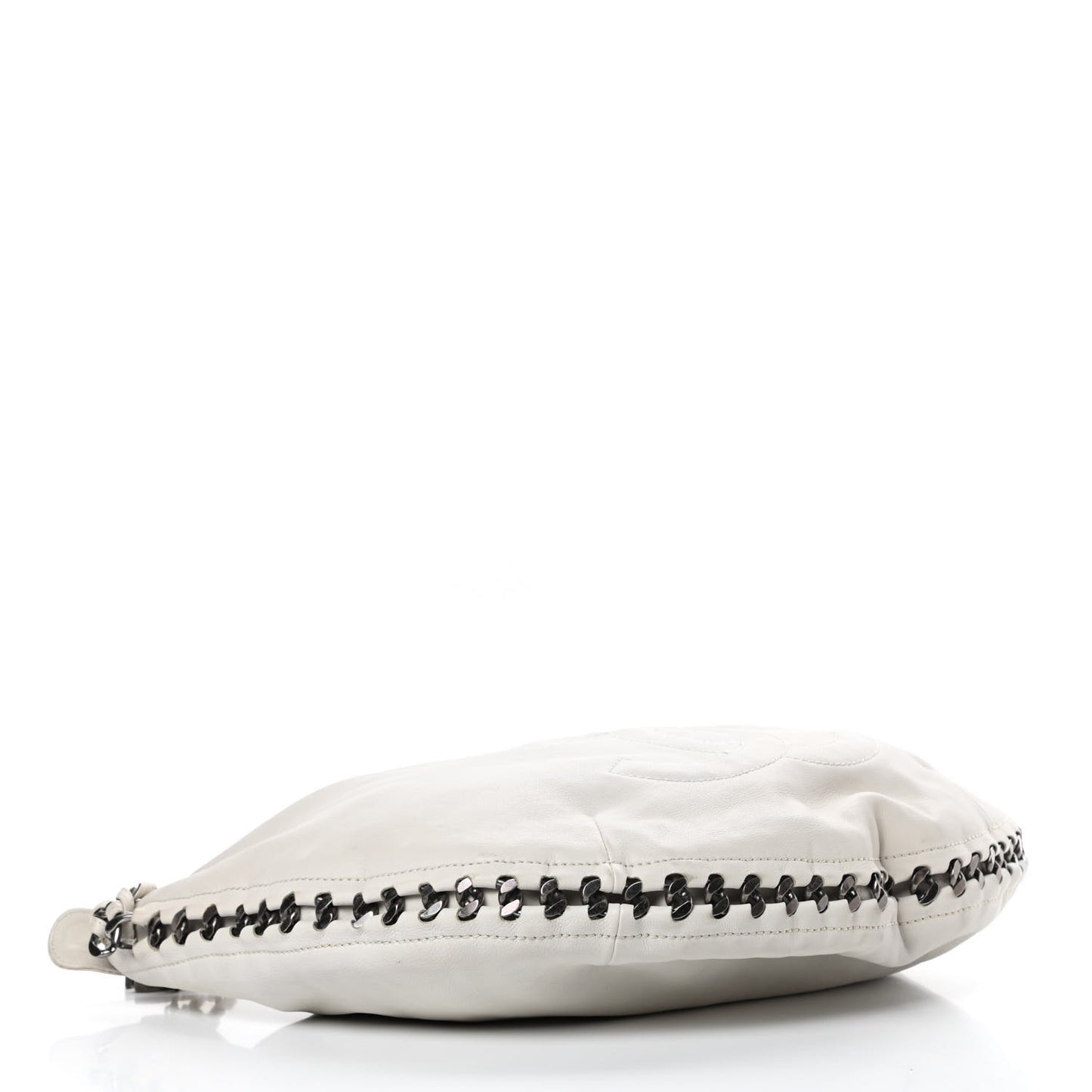 Calfskin Modern Chain Hobo White