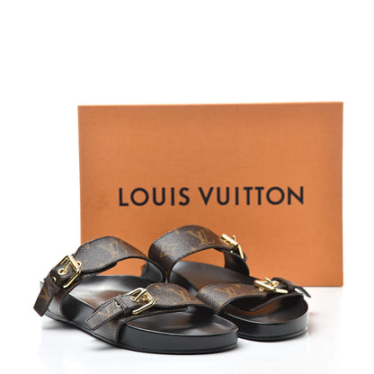 Louis Vuitton Monogram Bom Dia Mule Sandals 38.5 Black 8 of 8