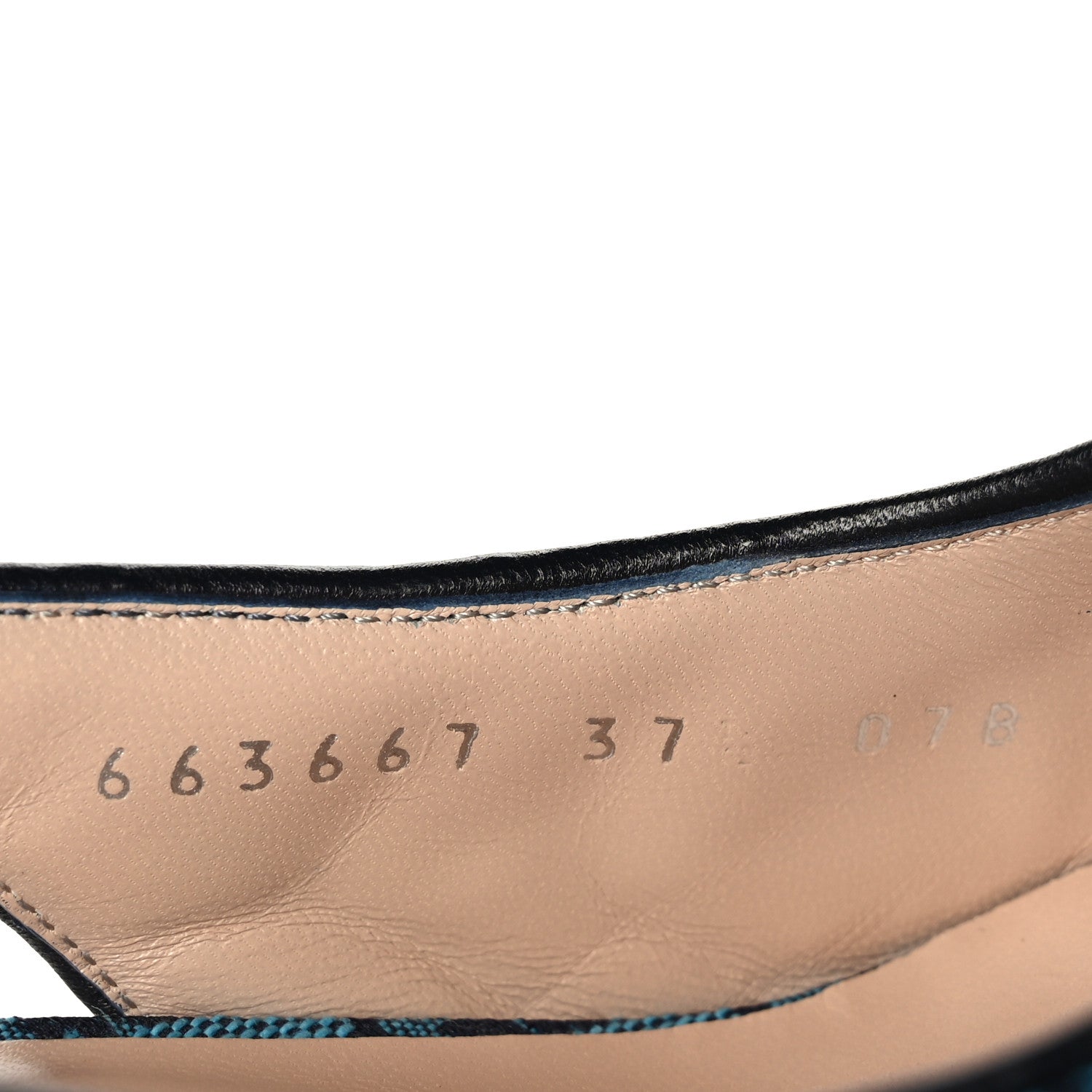 Gucci Monogram Multicolor Matelasse Nappa Double G 55mm Slingback Pumps 37 Light Blue 6 of 8