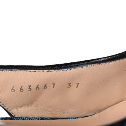 Gucci Monogram Multicolor Matelasse Nappa Double G 55mm Slingback Pumps 37 Light Blue 6 of 8