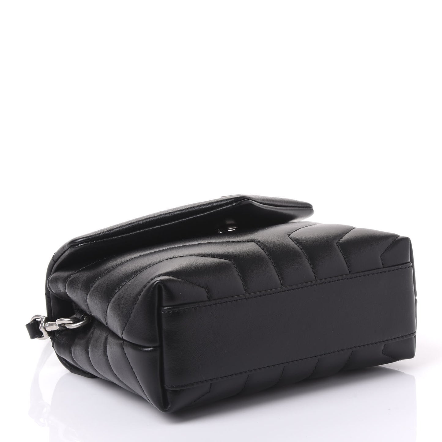 Calfskin Y Quilted Monogram Toy Loulou Crossbody Bag Black