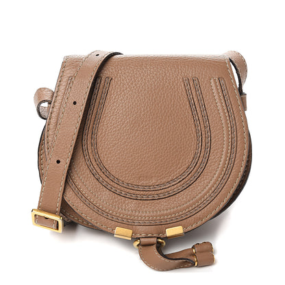 Chloe Calfskin Mini Marcie Round Crossbody Bag Nut 1 of 10