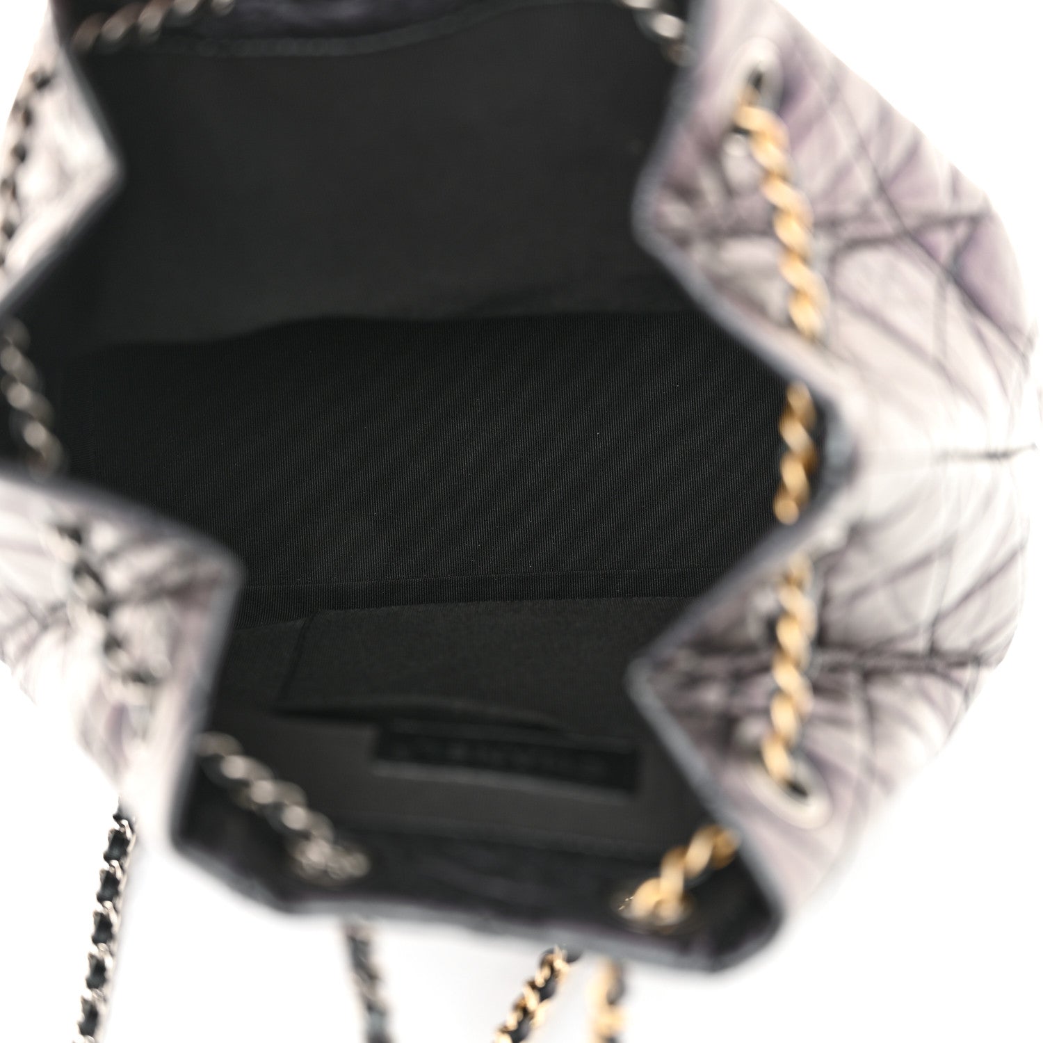 Chanel Iridescent Aged Calfskin Quilted Gabrielle Backpack Dark Purple 5 of 10