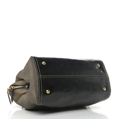 Fendi Patent Canvas Small Chameleon Tote Black 4 of 9